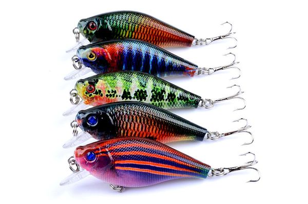 

bright color ps painted laser crank bait rattlin lure 6.5cm 8.3g freshwater fishing crap simulation fish hooks