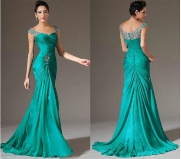 Новое длинное зеленое вечернее платье Новое поступление линии шифон вечернее платье выпускного вечера Vestidos de fiesta largos 2019