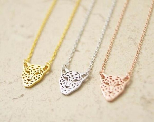 

fashion 18 k gold silver plated pendant necklace gold leopard facing women pendant necklace gift wholesale ing