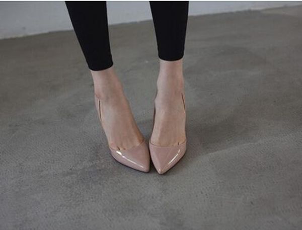 

Free Shipping Autumn Office Lady Faves Concise Working Shoes Women Pumps High Heels Sexy Pointed Toe Pumps Bridesmaid Shoes Customized Size