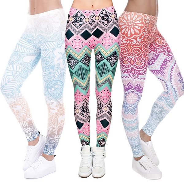 

women 3d pants digital full print girl stretchy capris casual elastic tight fitting slim fitness colorful pencil trousers pwdk5 wr, Black;white