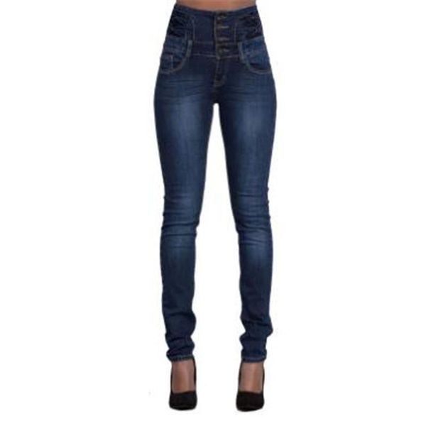 

2017 autumn brand designer casual women jeans high waist pant slim stretch trousers for woman blue party club plus size women clothing