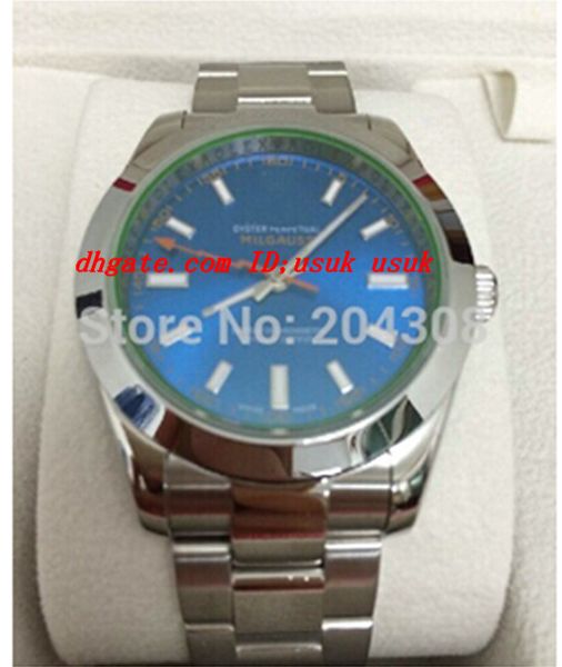 

роскошные наручные часы новый наручные часы зеленый кристалл синий циферблат 116400 браслет из нержавеющей стали 40 мм автоматические спорти, Slivery;brown