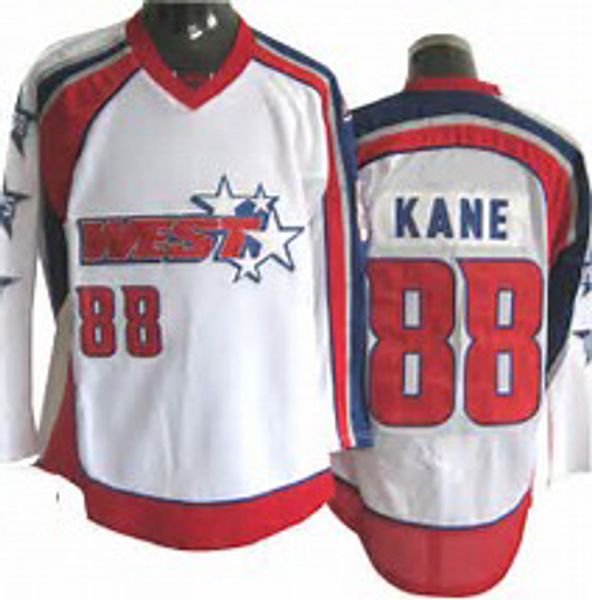 

chicago blackhawks jerseys #88 patrick kane ice hockey jerseys all star jersey white - custom any name number xxs, Black;red