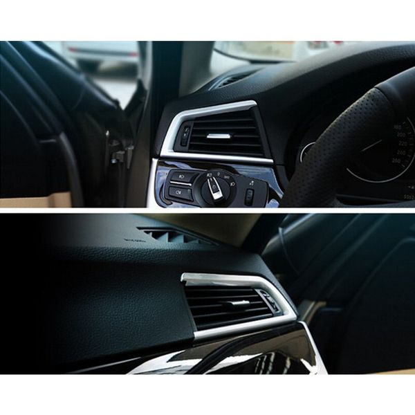Chrome Abs Center Console Both Side Air Conditioning Outlet Frame Decoration Cover Trim For Bmw F10 5 Series 2011 17 Car Styling Car Interior