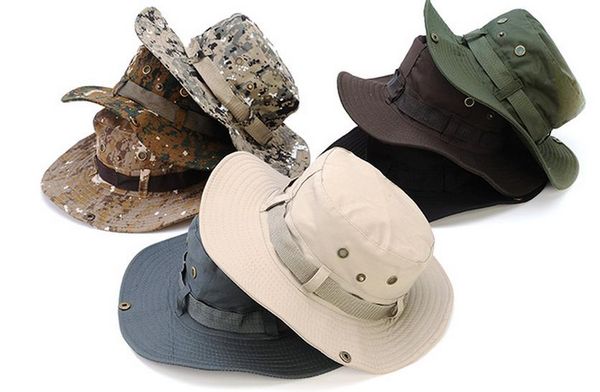 

camouflage wide-brimmed hat outdoor fisherman bucket hats camo wide brim sun fishing cap camping hunting travel mountain climbing bucket hat, Blue;gray
