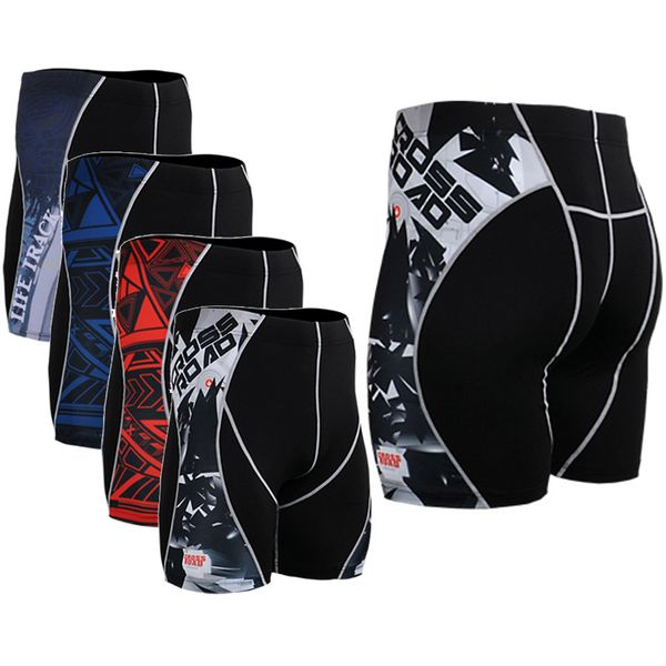 

wholesale-original mens print compression running shorts yoga gym training weightlifting skin tight shorts new fashion mma bodybuilding, White;black