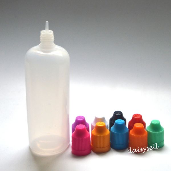 

LDPE 120 мл пластиковые бутылки капельницы с ребенком доказательство крышки бутылки и наконечник иглы для E жидкость глаз Капли E жидкость бутылки