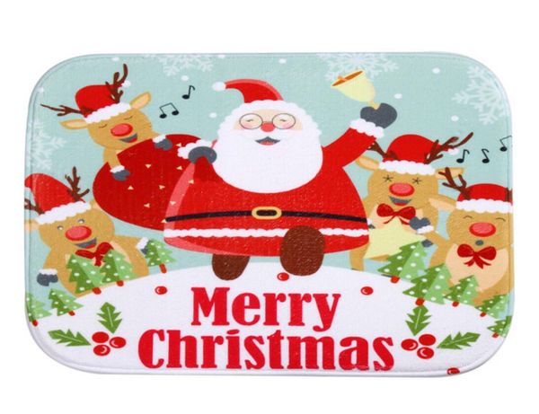 40 x 60cm Papai Noel boneco de neve de Natal Bath Mats Anti-Slip Tapetes Coral velo Tapete Para Por Banho Quarto Capacho online