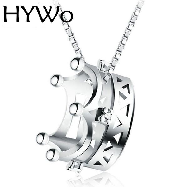 

Chainless Hot Korean Version Of The Princess Crown Pendant 925 Sterling Silver Jewelry Crustal Necklace Pendant Cute Girl Free Shipping