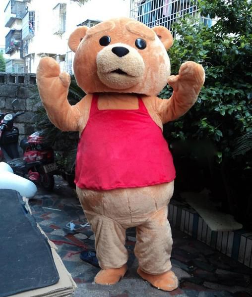 2018 Venditore di feedback positivo al 100% di alta qualità nuovo costume della mascotte dell'orsacchiotto del costume di Ted Spedizione gratuita