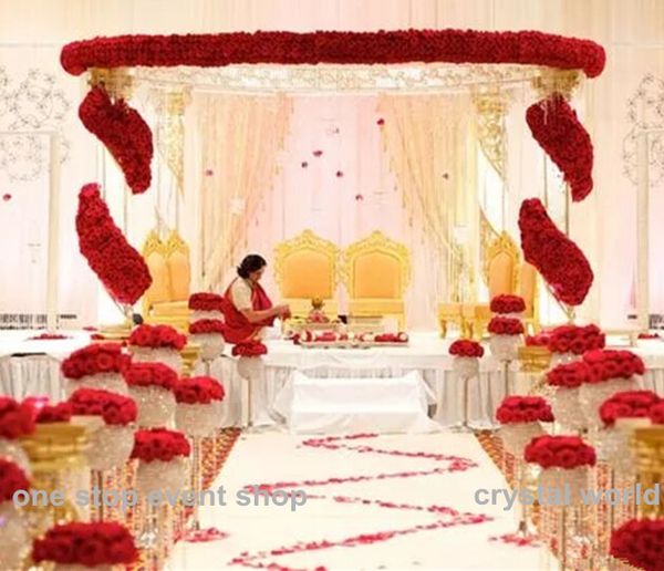 Venta al por mayor, soportes de pasillo de cristal para bodas/pilares, soportes de flores/soportes de cristal para bodas, decoración de escenario