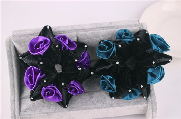 

аксессуары для младенцев цветочного bun garland цветочных головок узел волосы top scrunchie группа упругого люкс ободки для девочек цветок к, Slivery;white