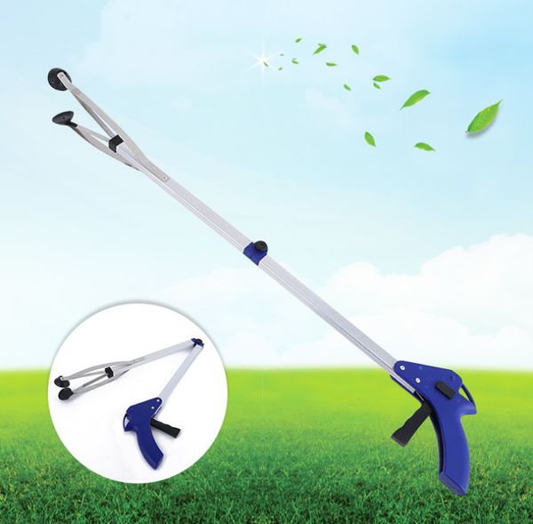 

Deluxe folding reacher helping hand with uction cup lightweight ea y carry portable pick up tool reaching tool litter grabber c049