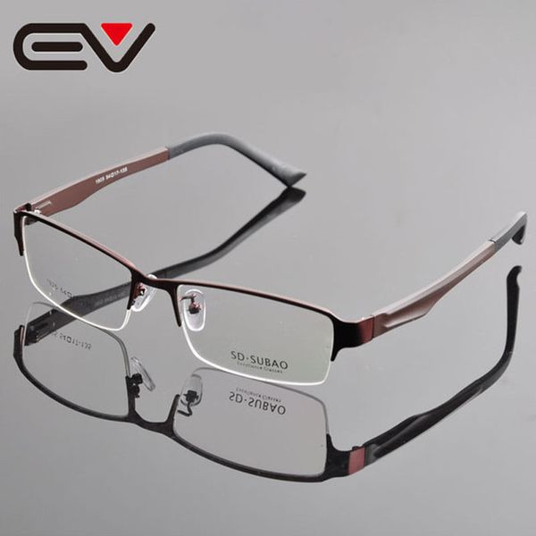 

wholesale- optical eyeglasses man half-rimless glasses metal business spectacle frame myopia eye glasses armacao de oculos de grau ev0304-1, Silver