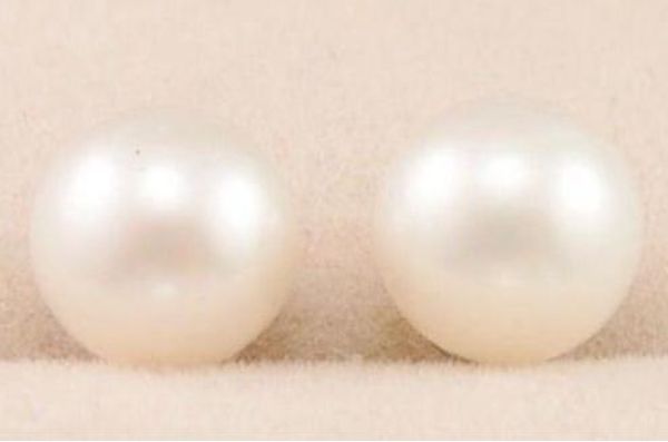 

genuine round white 10-11mm south sea pearl earring 14k white gold + gift box, Golden