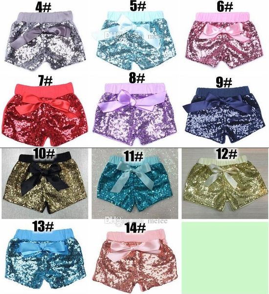 

toddler baby sequins shorts for summer girls satin bowknot short pants kids boutique shorts childrens candy trouser 14color choose,0-8years, Black