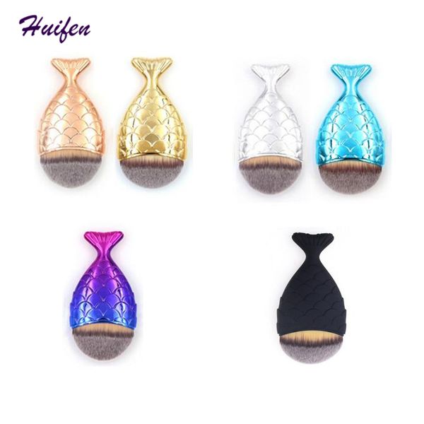

mermaid makeup brush women cosmetic foundation powder brush fish shape make up tools pincel maquiagem 100pcs /lot (yp0177