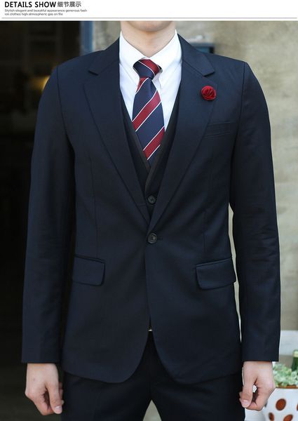 

wholesale- mens two buttons two vented straight formal business dark blue suit men prom party suits man suit blazer and pants, White;black