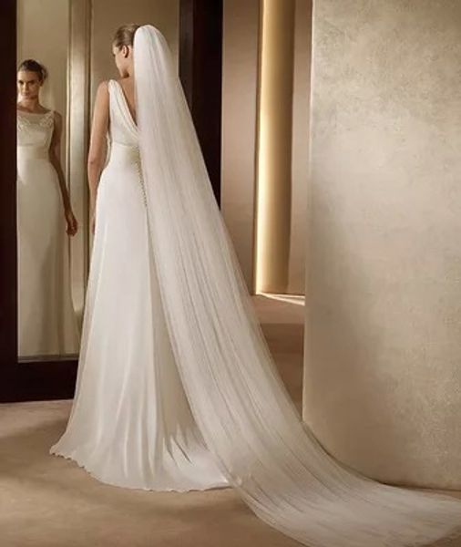 

ivory white veils three meters long two layers tulle wedding accessories bridal veils with comb, Black