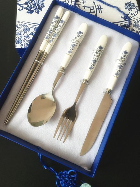 

wholesale price) 4 sets of titanium tableware set including knife, fork, chopsticks, spoon