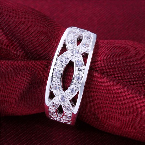 

925 silver ring 8 words ring inlaid stone gssr614 factory direct sale brand fashion sterling silver finger ring