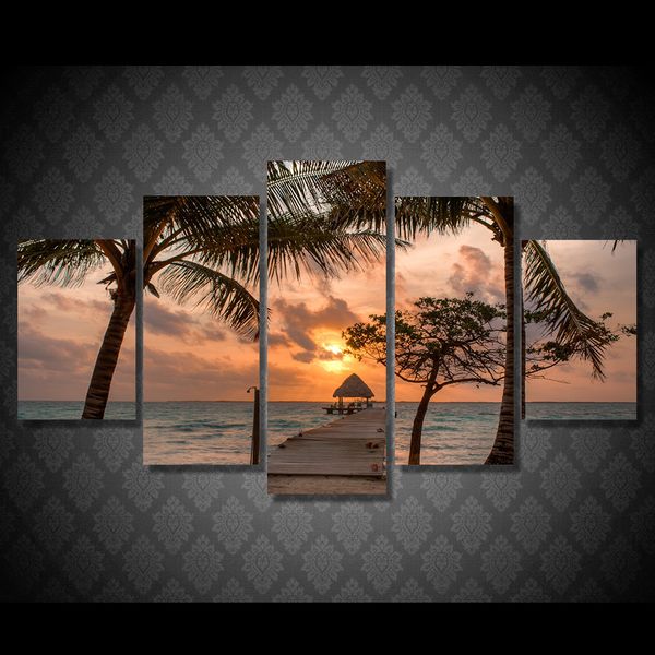 Acheter Set Hd Imprimé Coucher Du Soleil Peinture Peinture Sur Toile Décor De La Chambre Imprimer Affiche Photo Toile Belles Peintures à Lhuile De