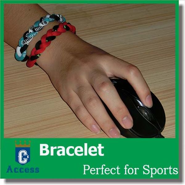

fashion health titanium silicon balance energy handmade bracelets, Golden;silver