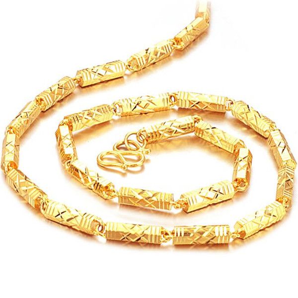 

Fashion accessories jewelry overlooks gold male bamboo necklace 51cm akl438