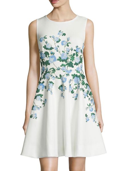 

fashion flower print women a-line dress sleeveless casual dresses 075a87, Black;gray