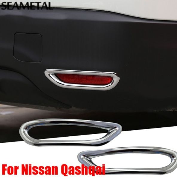 

for nissan qashqai j11 2nd 2014 2015 2016 car rear fog light covers chrome trim chromium styling exterior decoration accessories