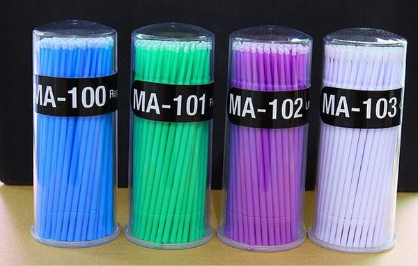

100pcs/pack lint disposable makeup brushes individual lash removing tools swab micro brushes eyelash extension tool kd1