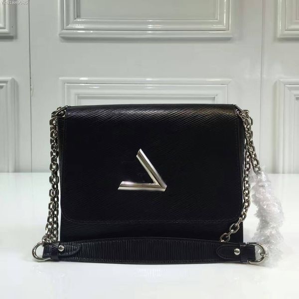 

новый гарантированный натуральная кожа твист джинсовая средний crossbody сумка женщины одно плечо цепи сумка бесплатная доставка 335