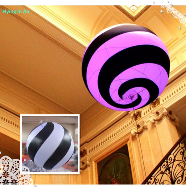 Venda por atacado bola inflável de redemoinho personalizada de 2m para decoração suspensa de salão e festa