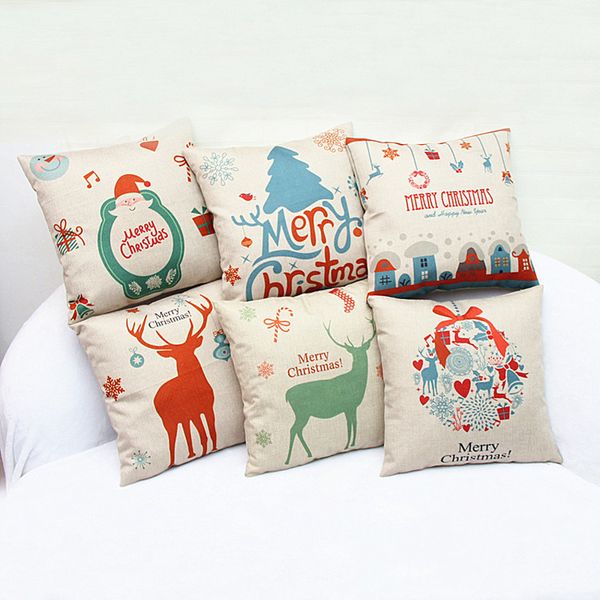 

merry christmas pillow cases cushion cover christmas tree reindeer santa candy ball pillow case square xmas pillow covers ing