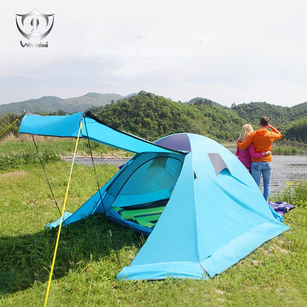 

wholesale- 3-4 person tent new arrived double layer outdoor camping hike travel tent aluminum pole camping zt