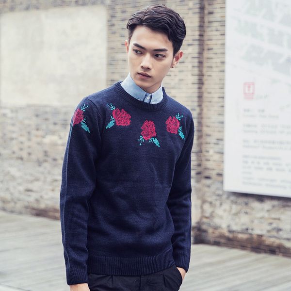 

wholesale-cotton sweater men 2016 pullover cool fashion mens sweaters famous brand casual coat outdoor knitwear #m219, White;black