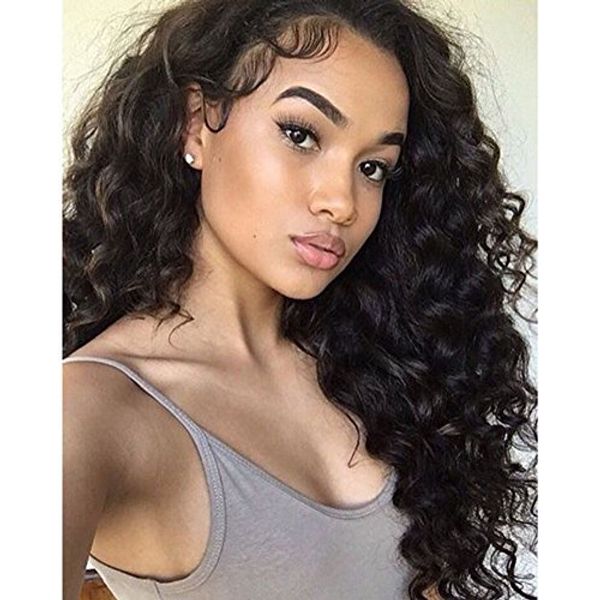 Diva1 HD Transparente 360 ​​Lace Frontal Wig Pré-arrancado Completo Natural Perucas Naturais Molhado e Ondulado 100% Cabelo Humano Glueless Cap