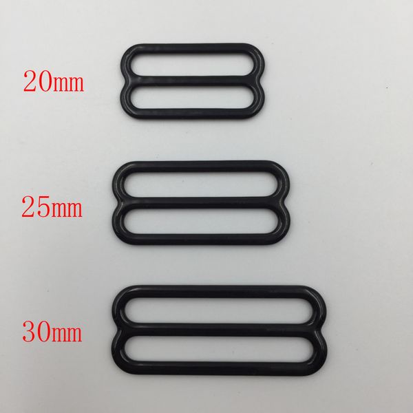 

200 pcs / lot nylon coated metal sliders 20mm/25mm/30mm black color