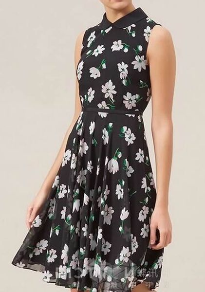 

floral flower print women a-line dress sleeveless casual dresses 038804, Black;gray