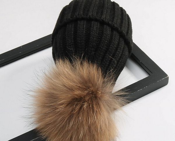 

quality hat real mink mens fur pom beanies ball plain poms winter adults slouchy hats warm removable womens snow warm acrylic fox wkhw, White;black
