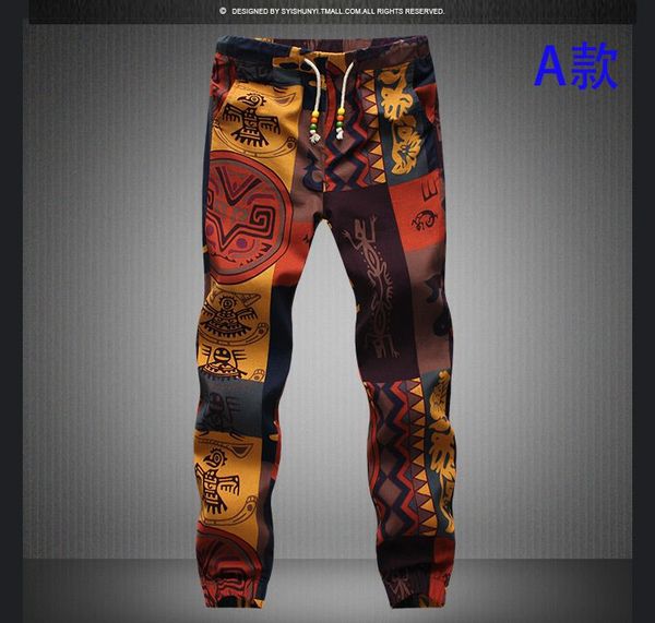 

wholesale-mens casual drawstring floral joggers hawaii beach pants pattern printed dancing sweatpants pantalones hombre 70204, Black