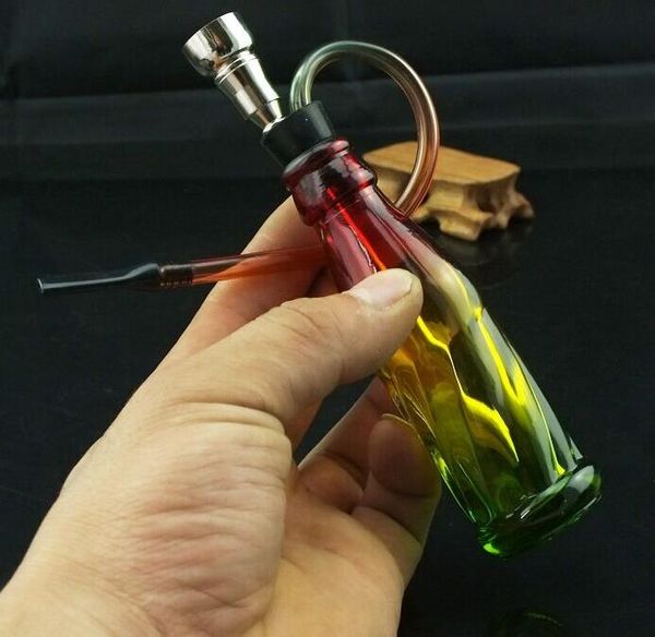 Mini moda de cristal de vidro transparente Hookah ------ hookah fumar cachimbo Gongos de vidro - plataformas de petróleo bongs de vidro cachimbo de fumar cachimbo de água