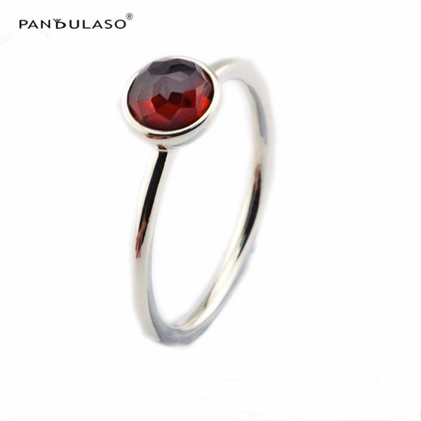 

with side stones january droplet garnet ring sterling-silver authentic pure sterling wholesale european style woman diy rings