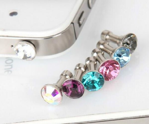 

new arrive rhinestone style cute protect phone earphone dustproof plug