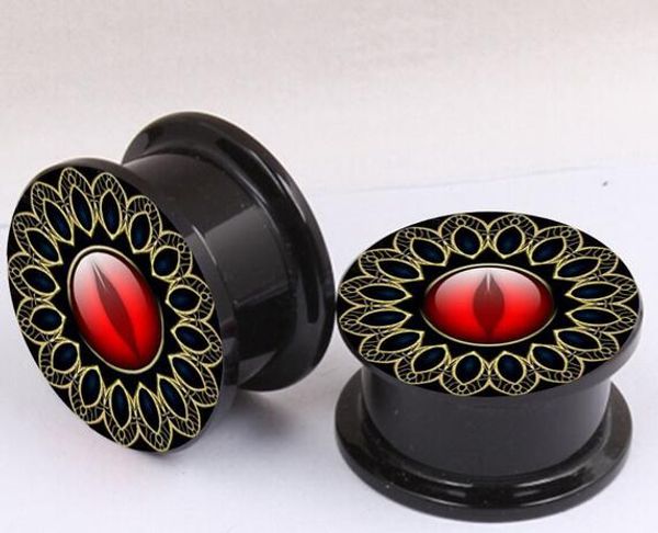 

new wrath of the dragon eye acrylic anti allergy 20 pcs/lot plugs tunnels body piercing jewelry 4 5 6 8 10 12 14 16mm earrings drop shipping, Silver