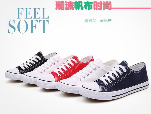 

Высокое качество классический низкий топ холст Повседневная обувь кроссовки мужская / женская холст обувь размер EU35-44