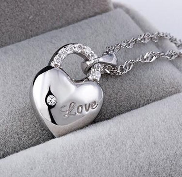 

hollow heart shape necklaces 925 sterling silver plated necklace love charm crystal pendant necklaces jewelry no chain dhl christmas gift