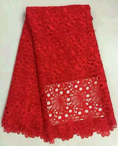 

gorgeous red flower pattern african cord lace fabric with nice embroidery water soluble mesh lace for aprty dressing dw1-3, Black;white