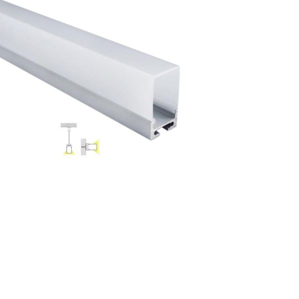 

100 x 1m sets/lot 6000 series aluminum profile led and 33mm deep cover led alu channel for pendant or suspension lamps